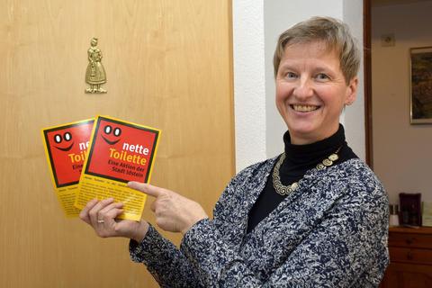 Franziska Kochendörfer vom Hotel-Restaurant Felsenkeller nimmt seit Jahren an der Aktion „Nette Toilette“ teil. Foto: Stefan Gärth