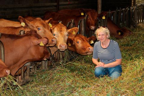 Antje Kaps stattet ihren Ochsen regelmäßig einen Besuch ab.  Foto: Gert Heiland 