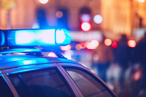 Ein Polizeiwagen im Einsatz.