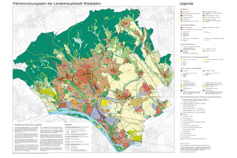 So sieht der alte Flächennutzungsplan der Stadt Wiesbaden aus. Mittlerweile hat es allerdings schon einige Änderungen gegeben.