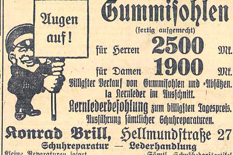 Die Anzeigen des Wiesbadener Tagblatts aus dem Jahr 1923 dienen noch heute als Zeitzeugen der Gesellschaft. VRM