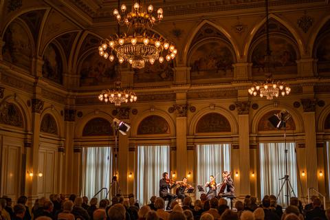 Das Armida-Quartett spielt zum Jubiläum im Saal der Casino-Gesellschaft. Foto: Johannes Lay