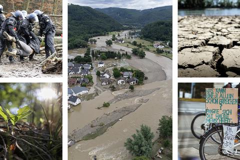 Dürre in Hessen, eine Flut-Katastrophe in Rheinland-Pfalz, Aktivisten, die sich unter anderem gegen Abholzung wehren und für den Klimaschutz einsetzen: Die Klima-Krise ist längst in vollem Gange. Wir wissen, dass es schlimmer wird - trotzdem handeln wir nicht. Das liegt auch in unserer Psyche begründet. Foto: VRM/dpa/Lukas Görlach/Guido Schiek