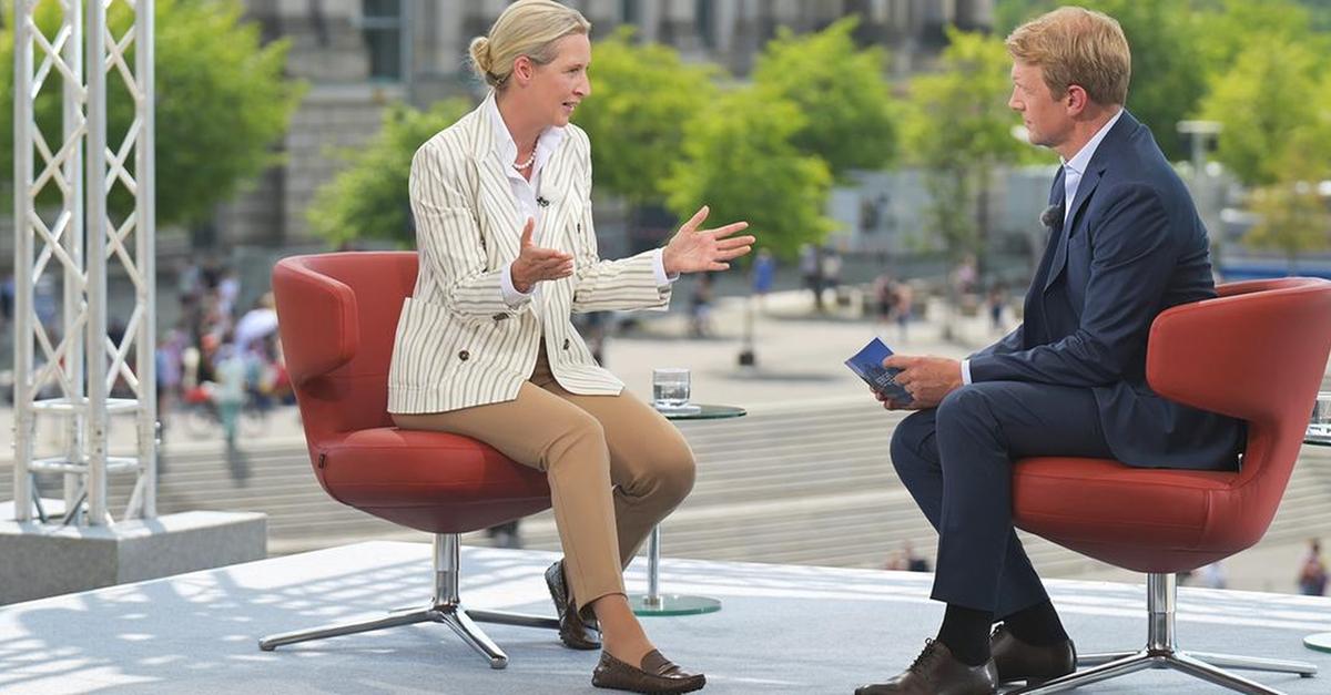 ARD-Sommerinterview mit Alice Weidel geht im Lärm unter