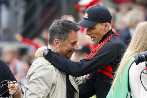 Ex-Trainer Thomas Tuchel (rechts) baut im Saisonfinale auch auf die Unterstützung von Mainz 05.