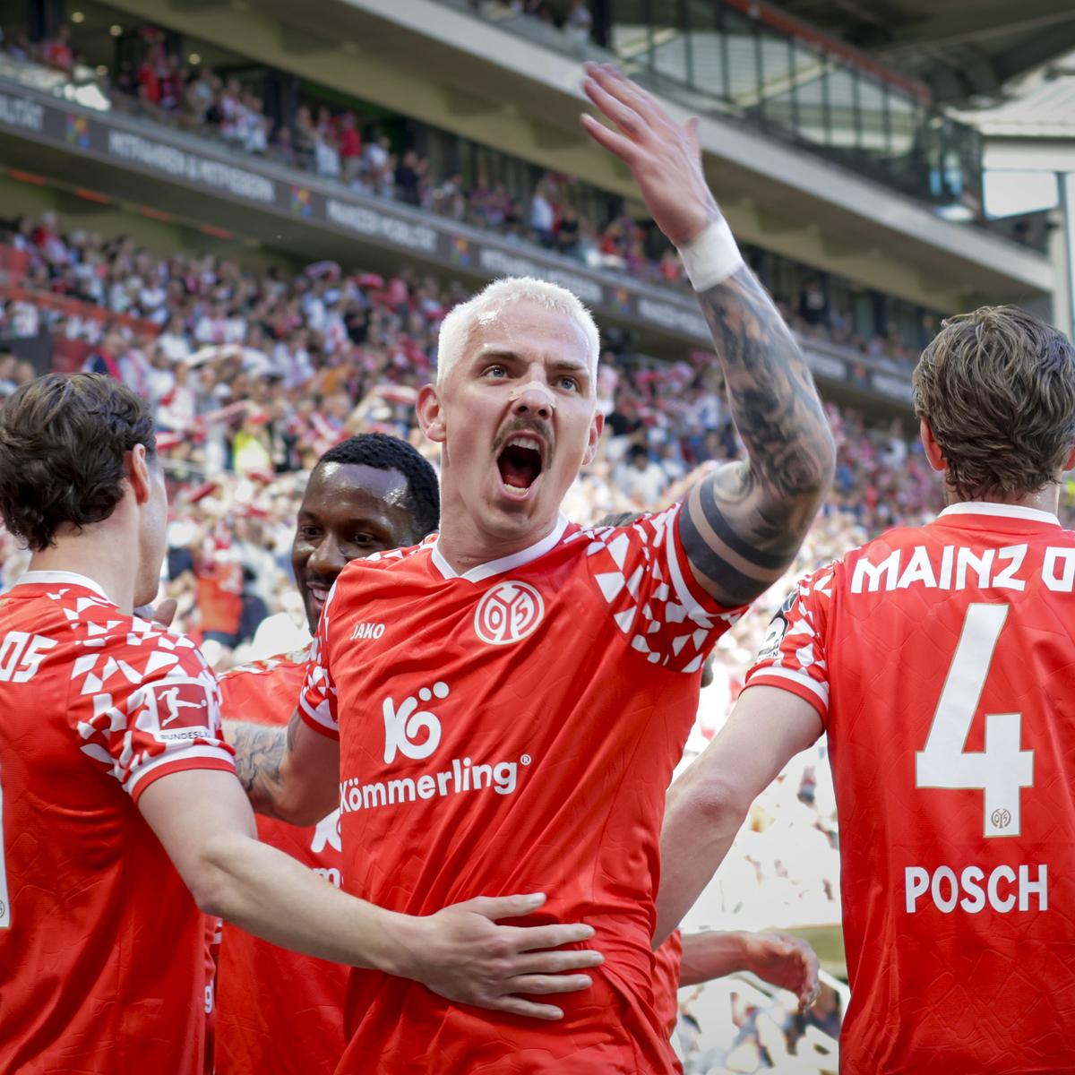 Spielszene Mainz gegen Bayern