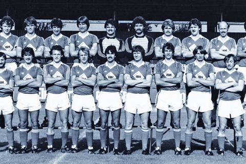 Der FSV Mainz 05 1982 mit dem ersten Trikotsponsor.