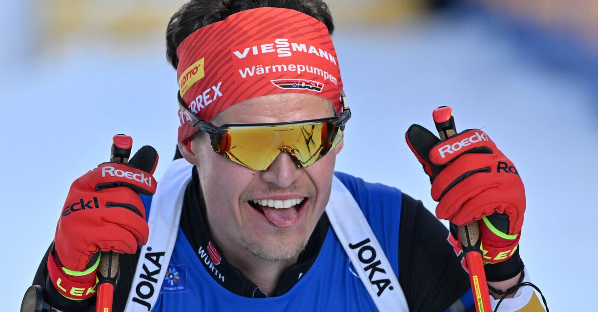 Biathlet-Horn-bejubelt-ersten-Podestplatz-seiner-Karriere